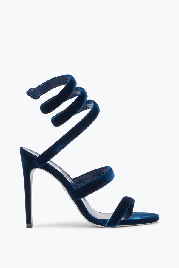 jeweled cleo navy velvet sandal 105 rene caovilla