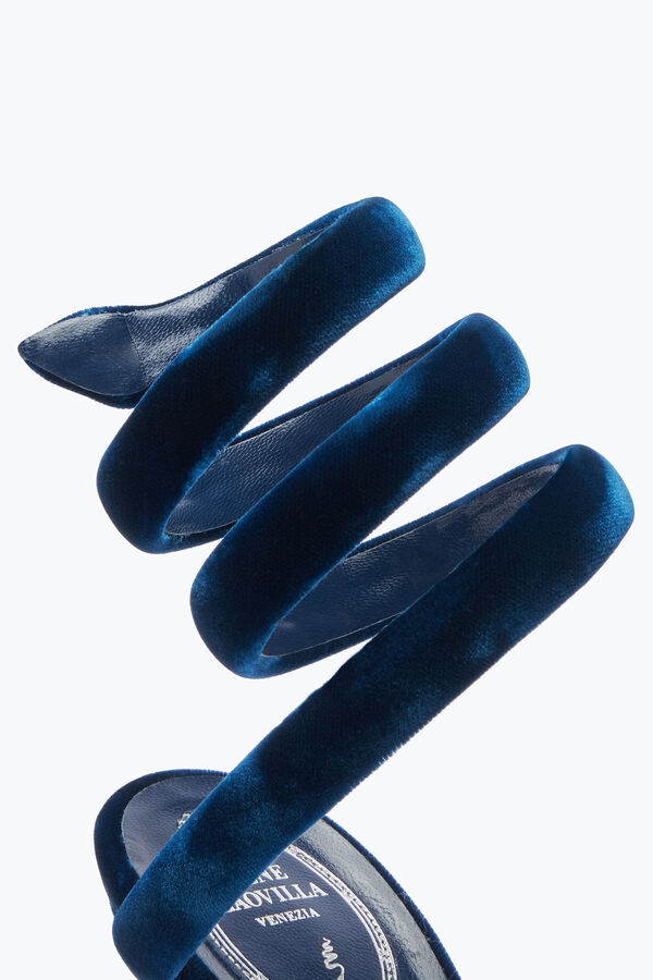 jeweled cleo navy velvet sandal 105 rene caovilla