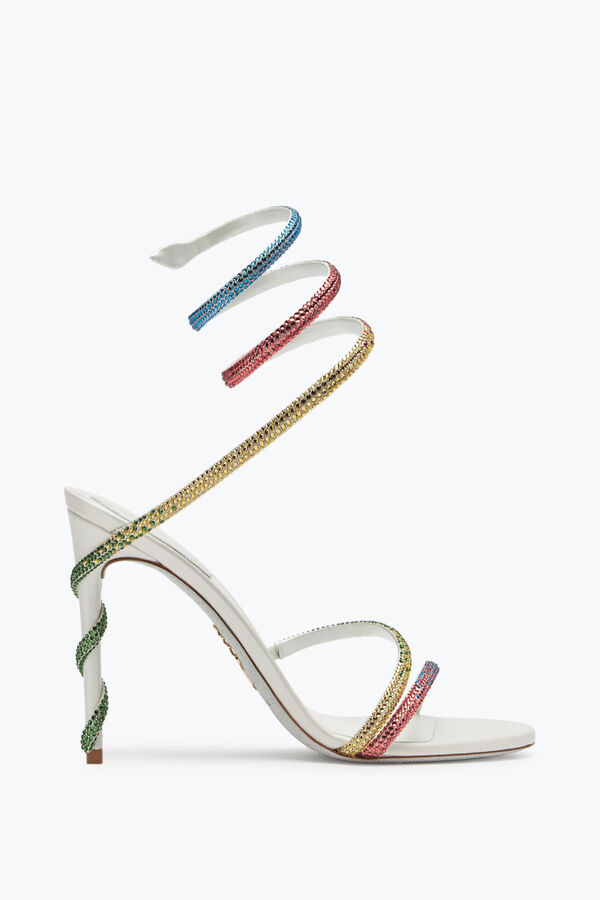 jeweled margot white sandal with rainbow crystals 105 rene caovilla