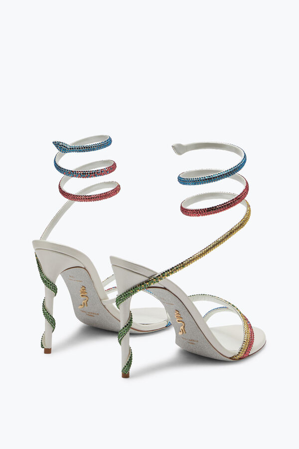 jeweled margot white sandal with rainbow crystals 105 rene caovilla