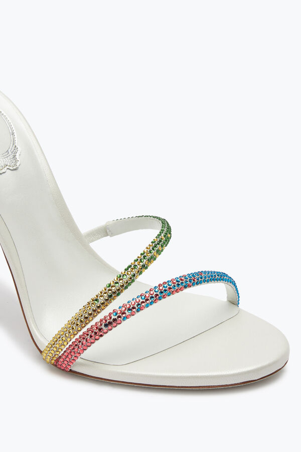 jeweled margot white sandal with rainbow crystals 105 rene caovilla