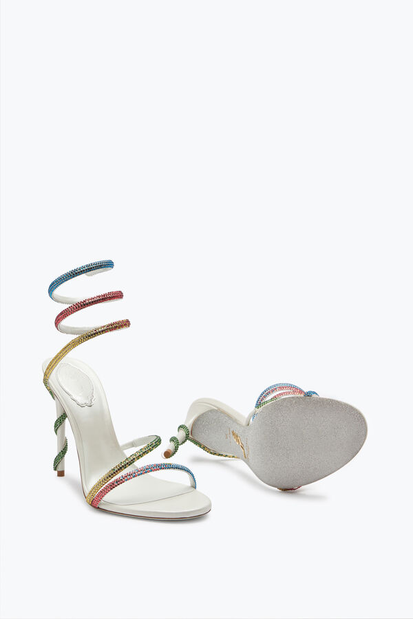 jeweled margot white sandal with rainbow crystals 105 rene caovilla