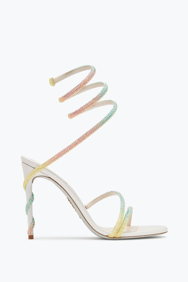jeweled margot burano white sandal with degradé crystals 105 rene caovilla