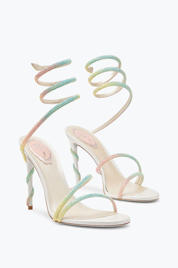 jeweled margot burano white sandal with degradé crystals 105 rene caovilla