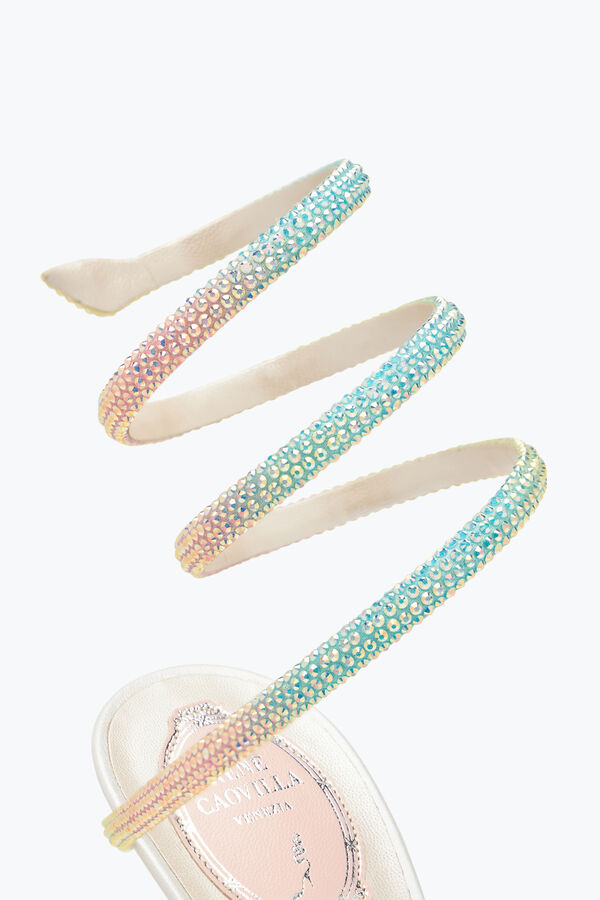 jeweled margot burano white sandal with degradé crystals 105 rene caovilla