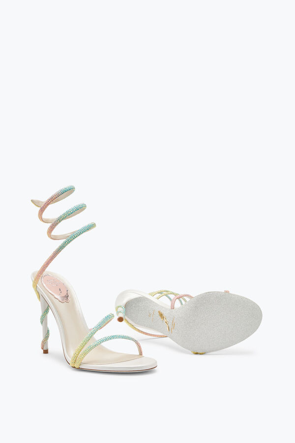 jeweled margot burano white sandal with degradé crystals 105 rene caovilla