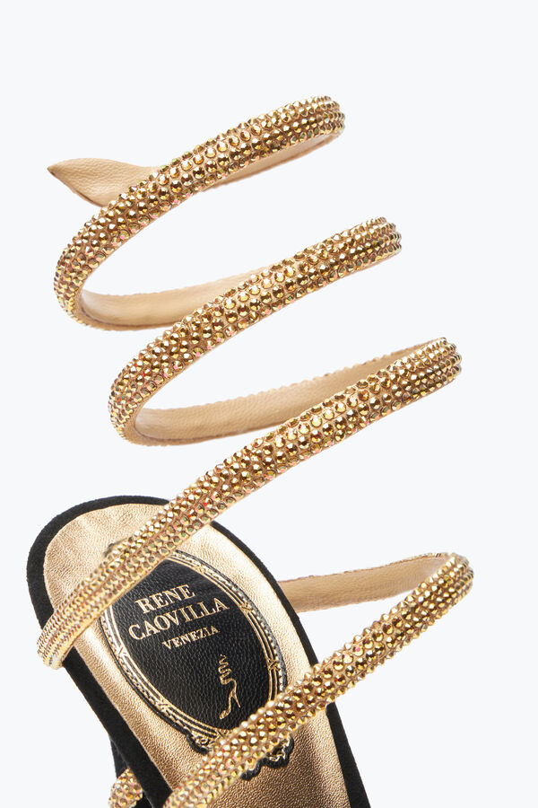 jeweled margot black and gold sandal 105 rene caovilla