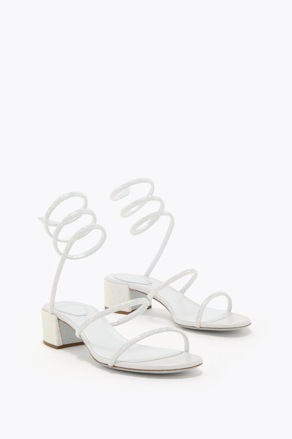 jeweled cleo white sandal 40 rene caovilla