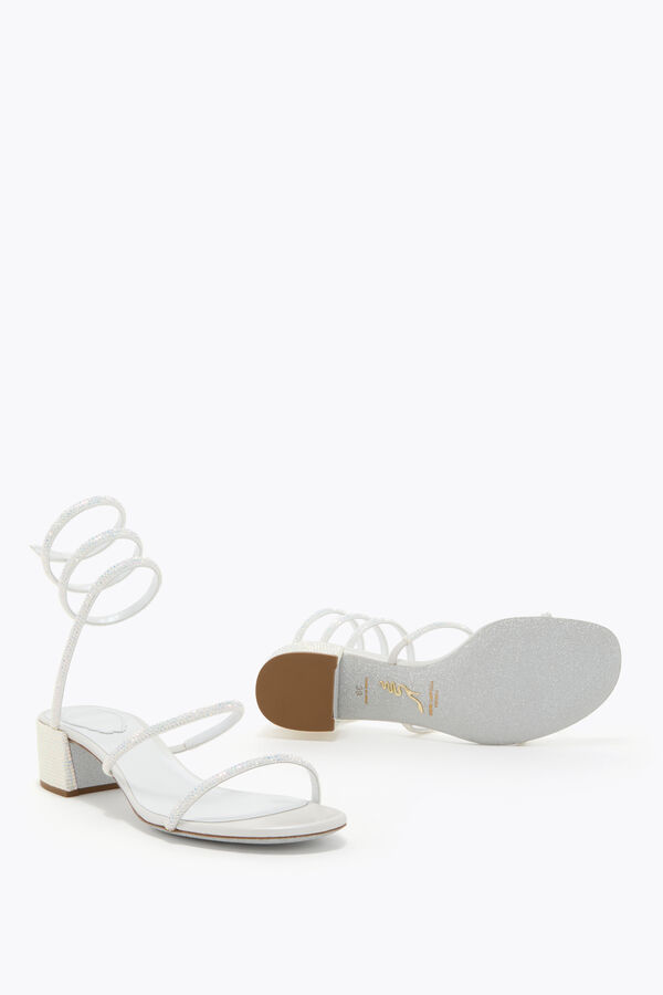 jeweled cleo white sandal 40 rene caovilla