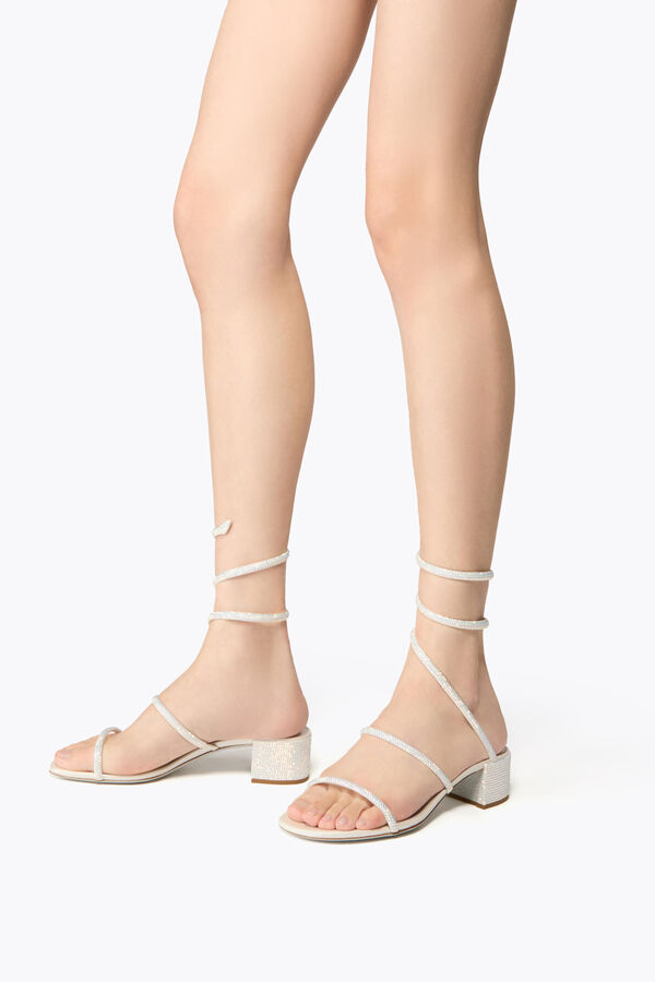 jeweled cleo white sandal 40 rene caovilla