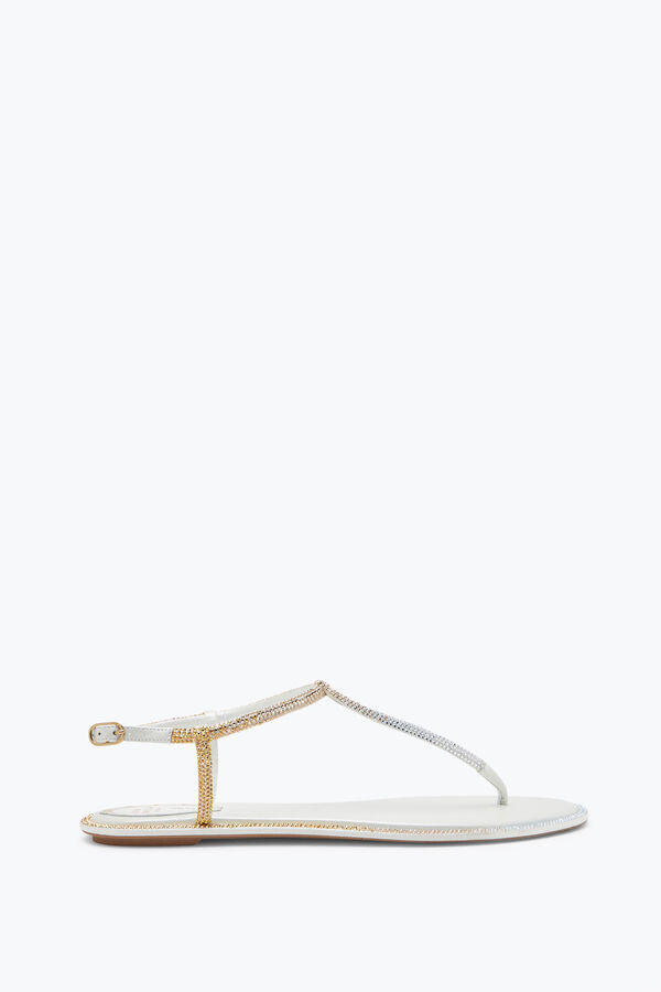 jeweled diana ivory sandal with gold and silver crystals 10 rene caovilla