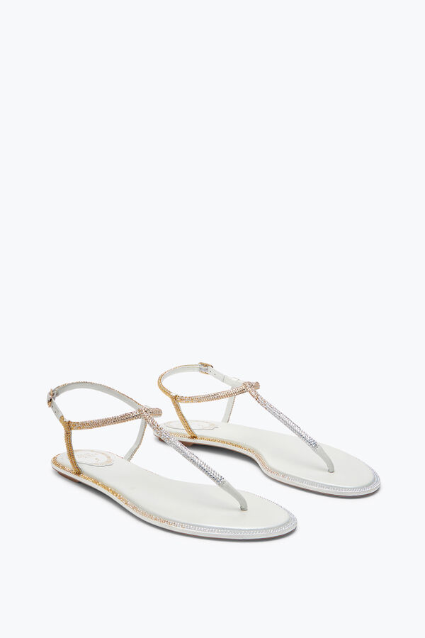 jeweled diana ivory sandal with gold and silver crystals 10 rene caovilla