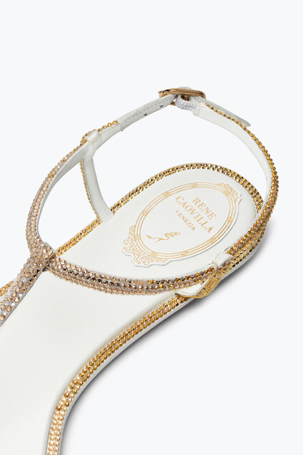 jeweled diana ivory sandal with gold and silver crystals 10 rene caovilla