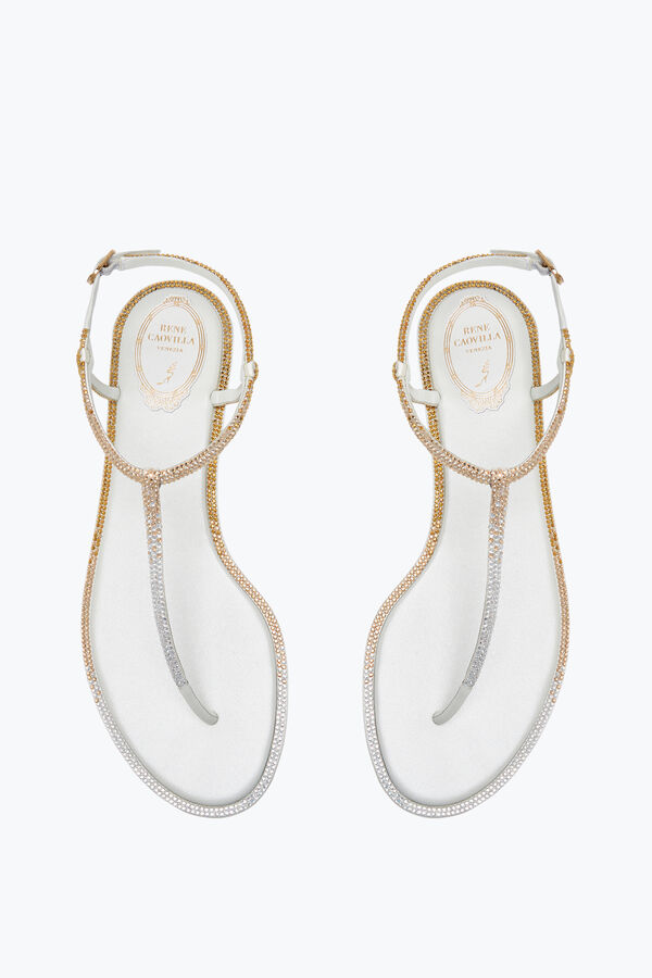 jeweled diana ivory sandal with gold and silver crystals 10 rene caovilla