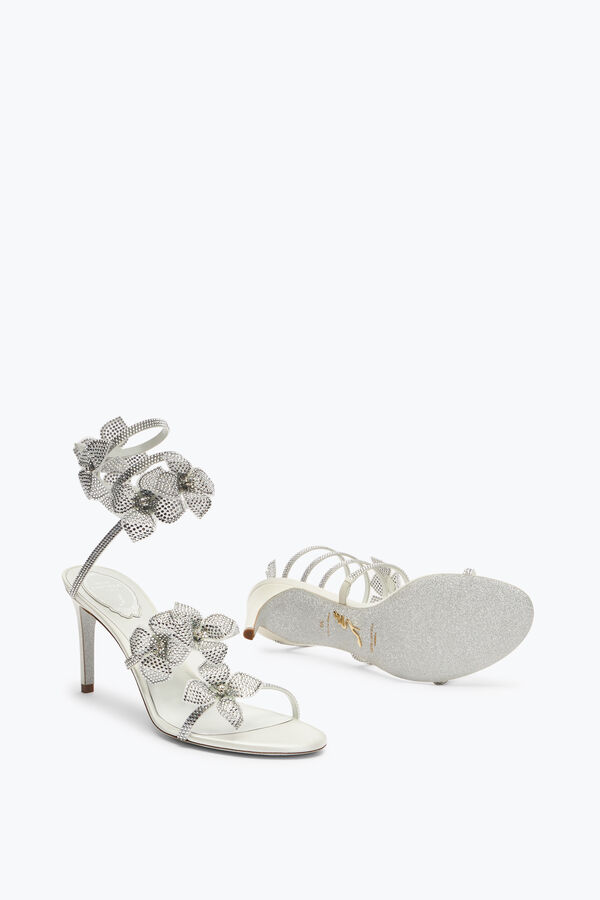 jeweled floriane white sandal 80 rene caovilla