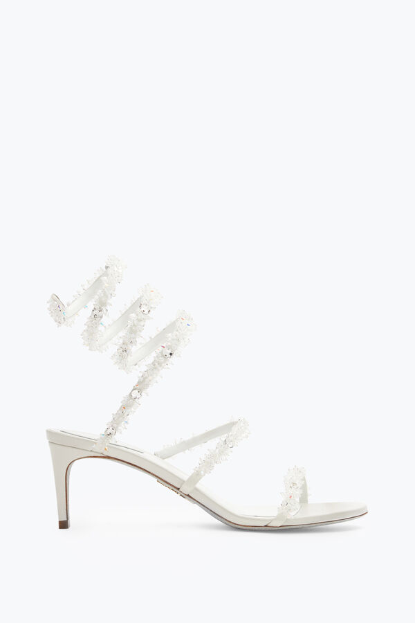 jeweled cinderella white sandal with serpent 60 rene caovilla