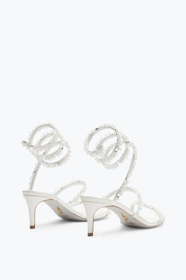 jeweled cinderella white sandal with serpent 60 rene caovilla