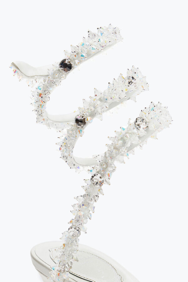 jeweled cinderella white sandal with serpent 60 rene caovilla