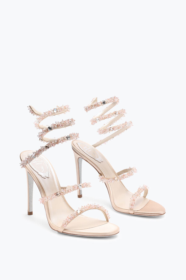 jeweled cinderella nude sandal with serpent 105 rene caovilla