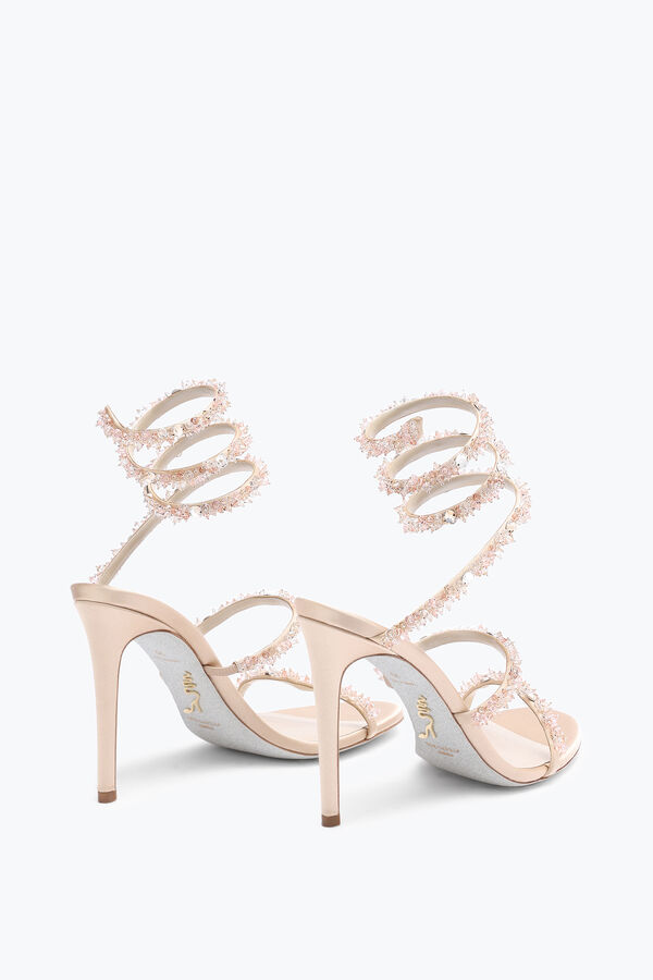 jeweled cinderella nude sandal with serpent 105 rene caovilla