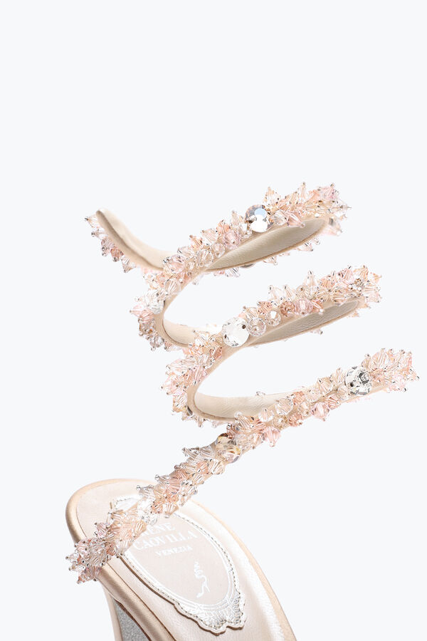 jeweled cinderella nude sandal with serpent 105 rene caovilla