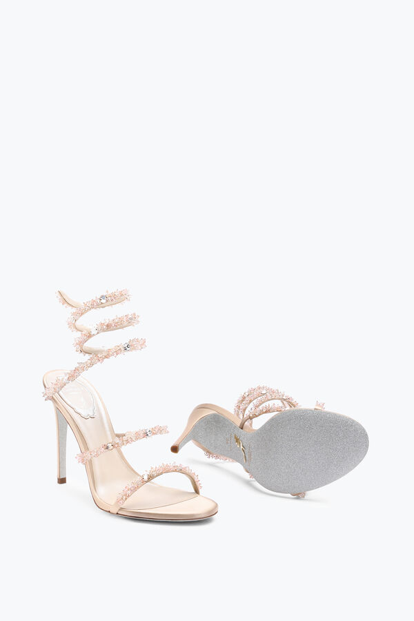 jeweled cinderella nude sandal with serpent 105 rene caovilla