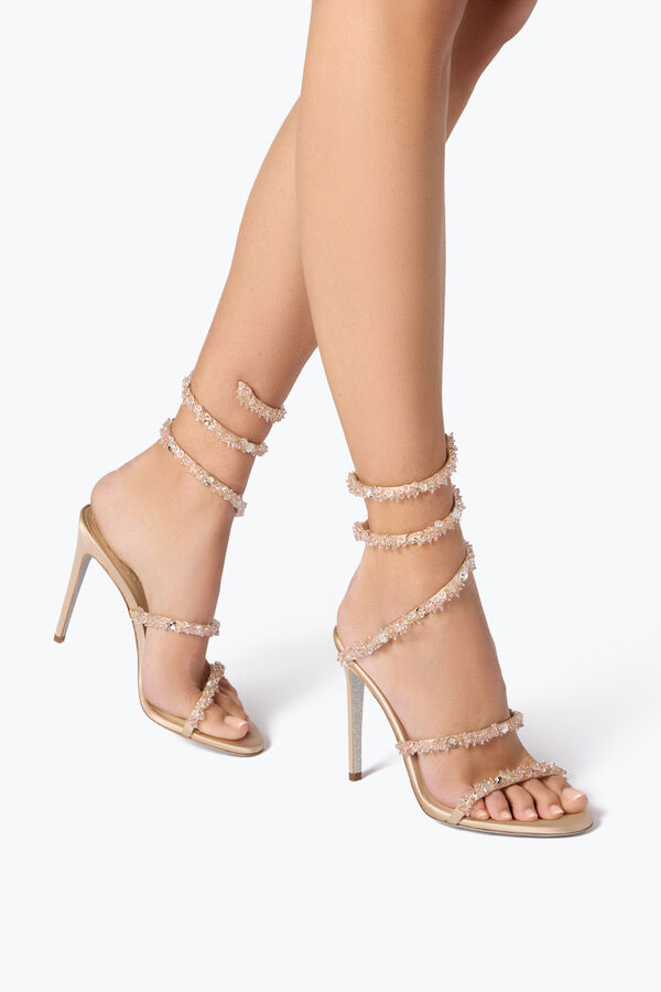 jeweled cinderella nude sandal with serpent 105 rene caovilla