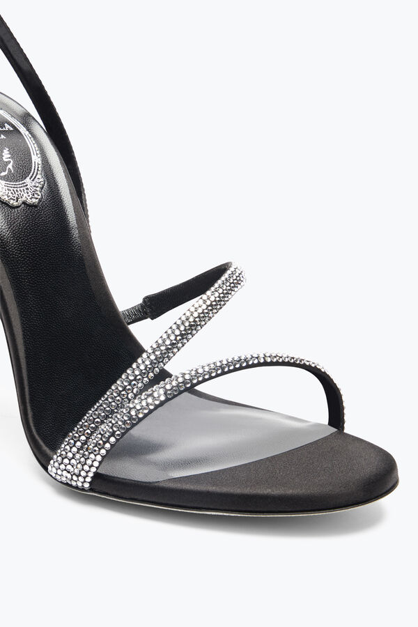 jeweled irina black sandal with crystals 105 rene caovilla