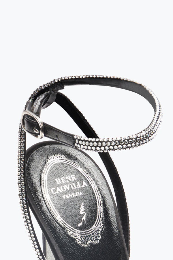 jeweled irina black sandal with crystals 105 rene caovilla