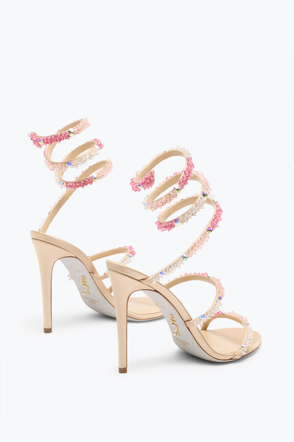 jeweled cinderella barbie pink sandal with serpent 105 rene caovilla