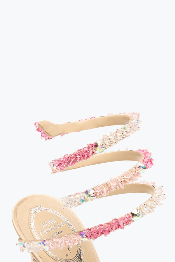 jeweled cinderella barbie pink sandal with serpent 105 rene caovilla