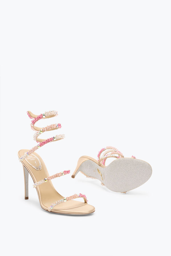 jeweled cinderella barbie pink sandal with serpent 105 rene caovilla