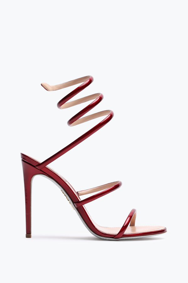 jeweled cleo metallic red sandal 105 rene caovilla