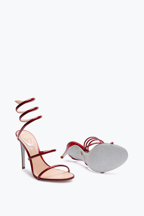 jeweled cleo metallic red sandal 105 rene caovilla