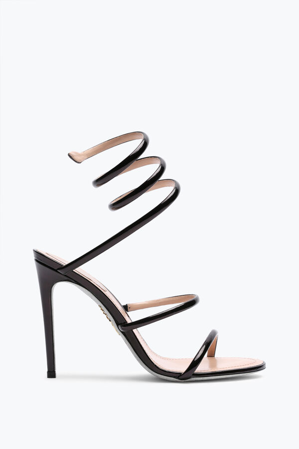 jeweled cleo metallic black sandal 105 rene caovilla