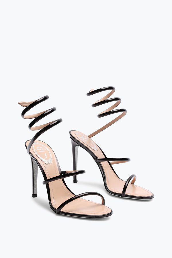 jeweled cleo metallic black sandal 105 rene caovilla