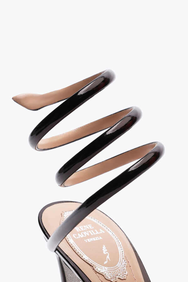 jeweled cleo metallic black sandal 105 rene caovilla