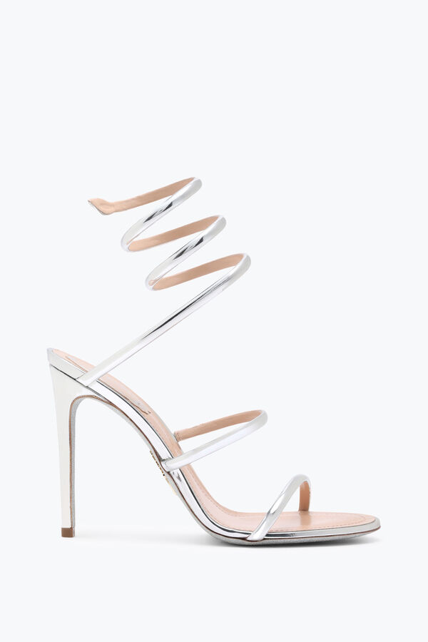 jeweled cleo metallic silver sandal 105 rene caovilla