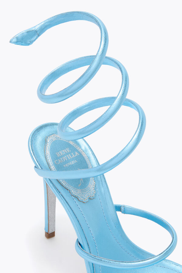 jeweled cleo metallic light blue sandal 105 rene caovilla