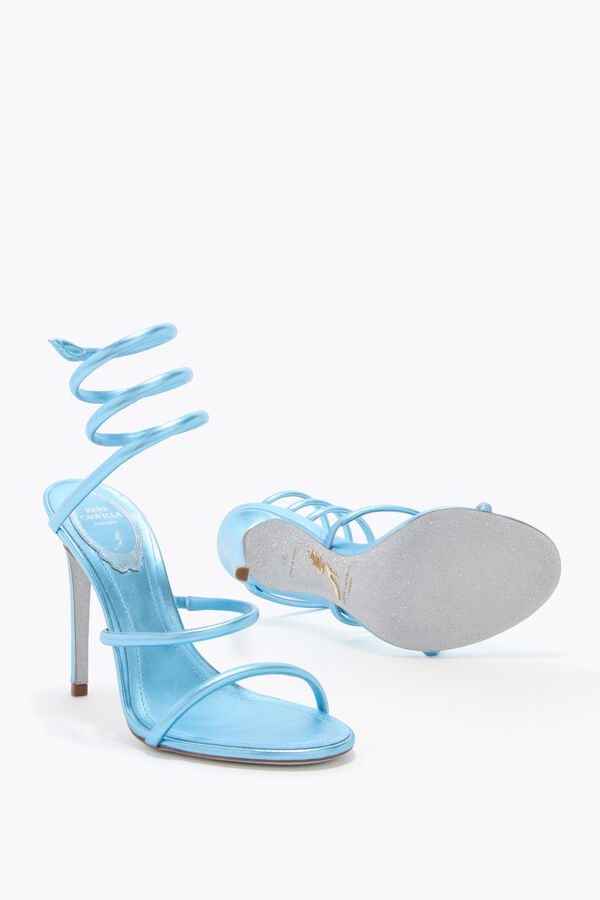 jeweled cleo metallic light blue sandal 105 rene caovilla
