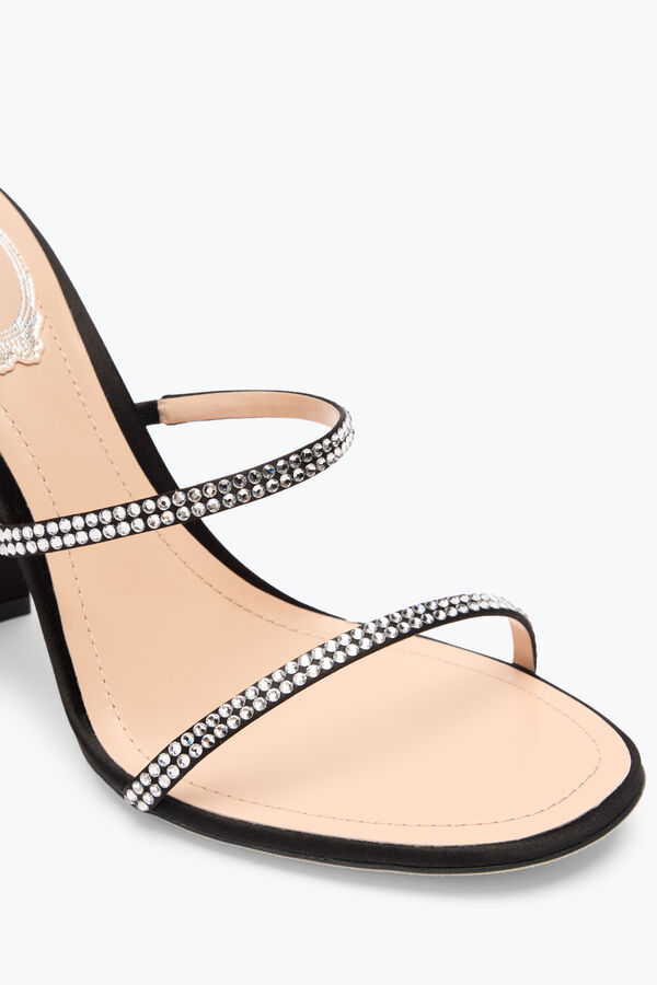 jeweled cleo black sandal with soul heel 105 rene caovilla