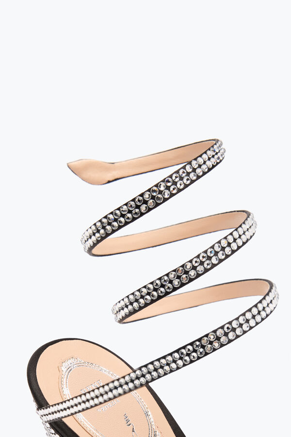 jeweled cleo black sandal with soul heel 105 rene caovilla