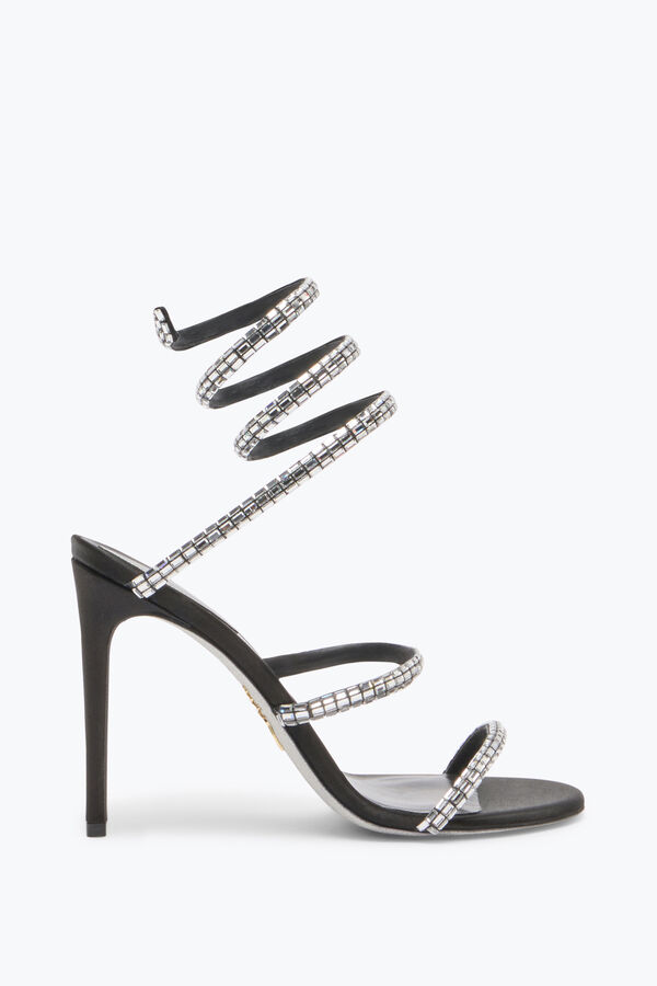 jeweled cleo black sandal with crystal baguette 105 rene caovilla