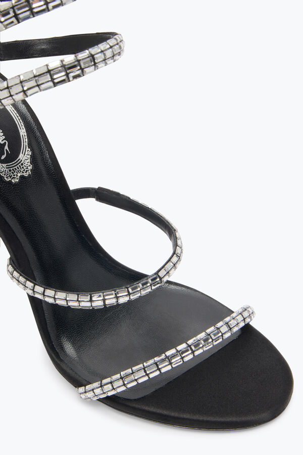 jeweled cleo black sandal with crystal baguette 105 rene caovilla