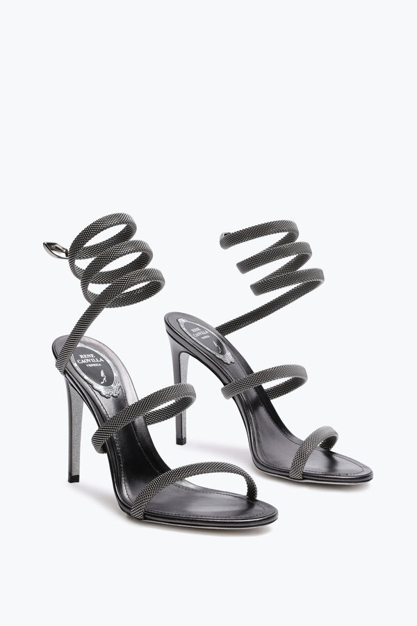 jeweled trigold cleo anthracite sandal 105 rene caovilla