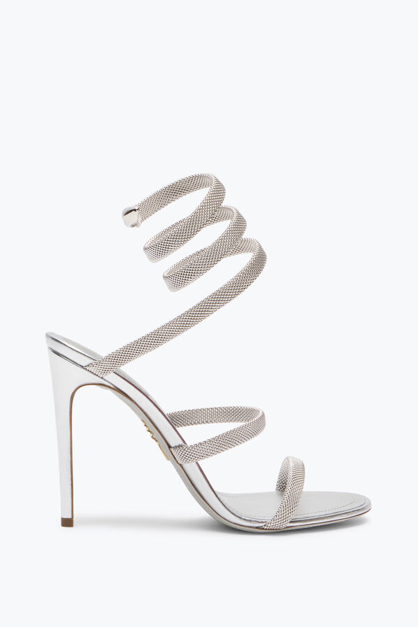 jeweled trigold cleo silver sandal 105 rene caovilla