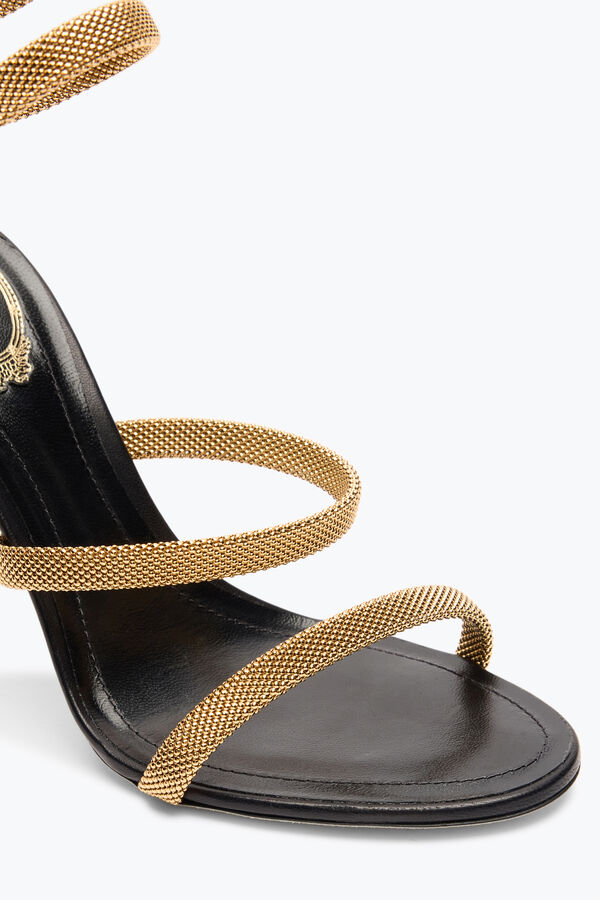 jeweled trigold cleo black-gold sandal 105 rene caovilla