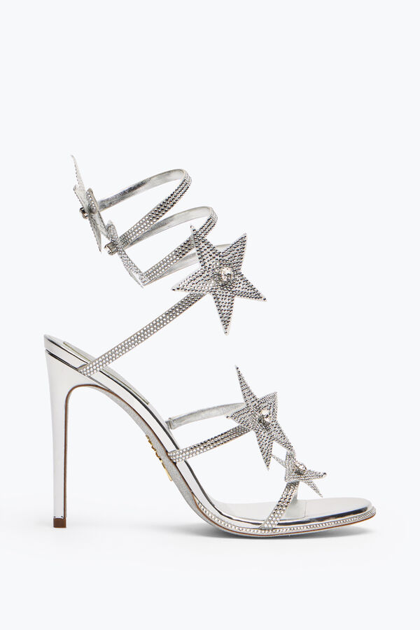 jeweled cleo star silver sandal 105 rene caovilla