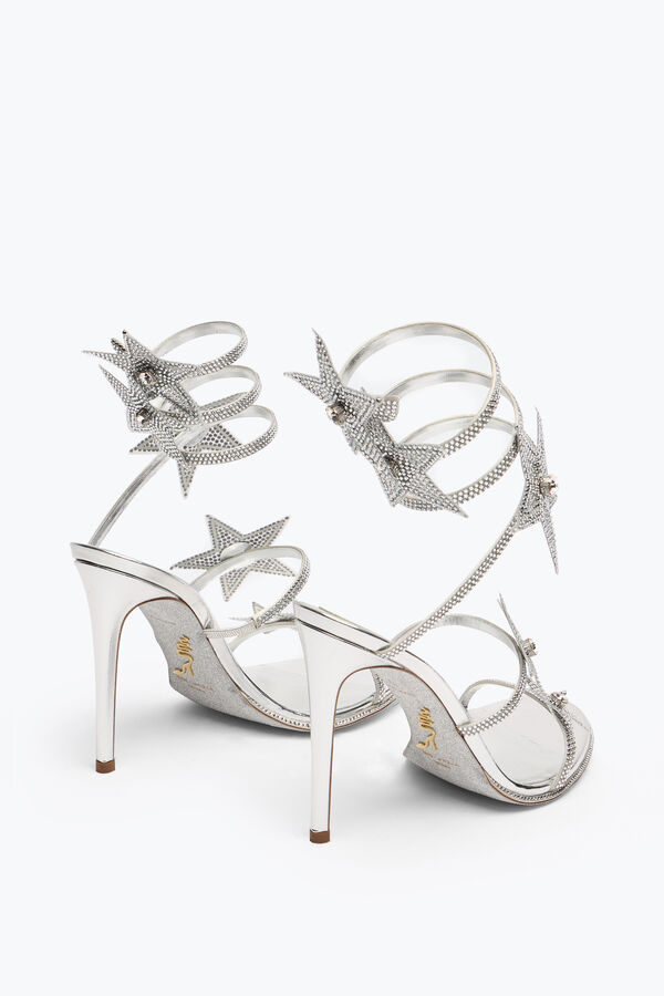jeweled cleo star silver sandal 105 rene caovilla