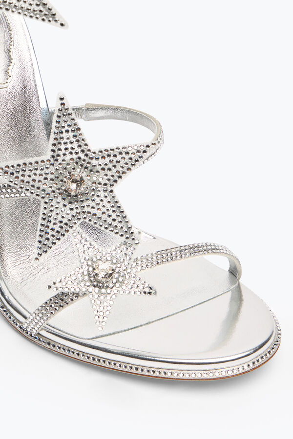 jeweled cleo star silver sandal 105 rene caovilla